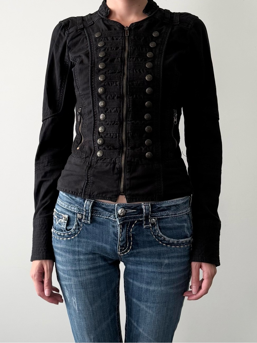 Vintage Guess Napoleon denim zip up jacket